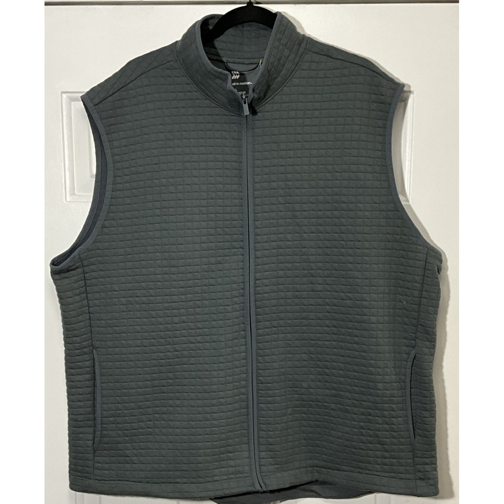 All In Motion Business/Casual Quilted Steel Grey Sleeveless Vest Men's Size XXL